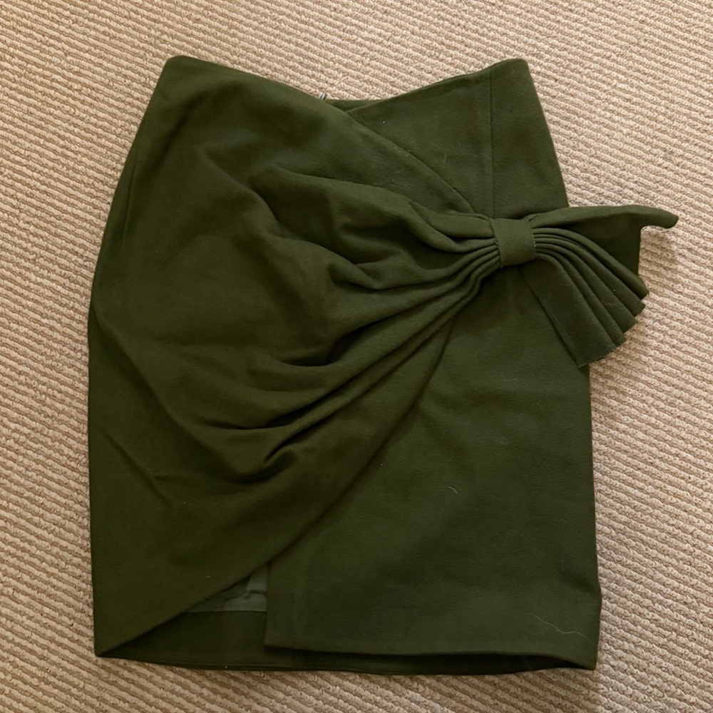 Jacquemus wool gathered  mini skirt size FR36 green olive